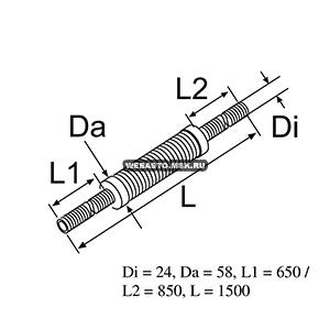 98582B ������� ��������� Di = 24, Da = 58, L1 = 650 / 
L2 = 850, L = 1500